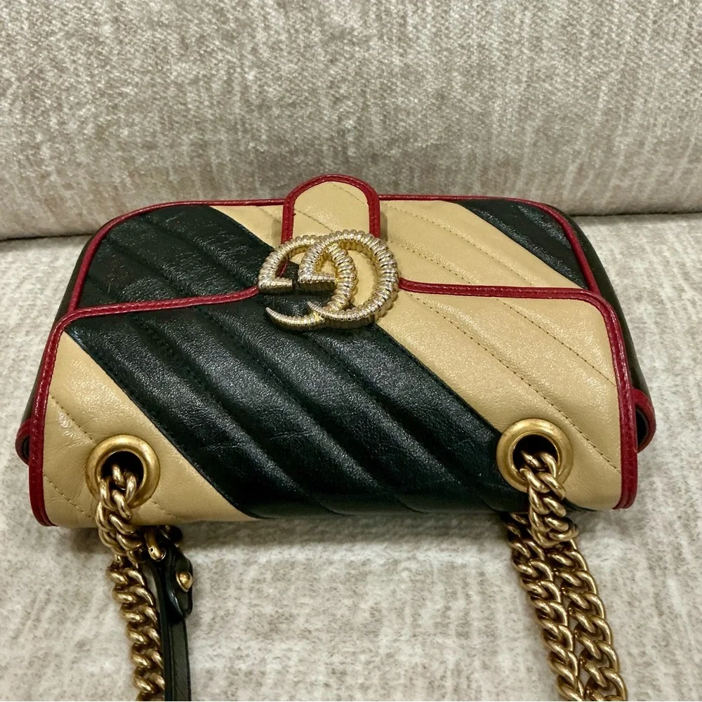 ✨💎RARE💎✨GUCCI Marmont Multicolor Leather Flap Chain Bag w/Dusty and Gift! - Picture 14 of 14
